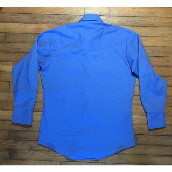 ELY Cattleman Blue Western Long Sleeve Button Down - Picture 4 of 4